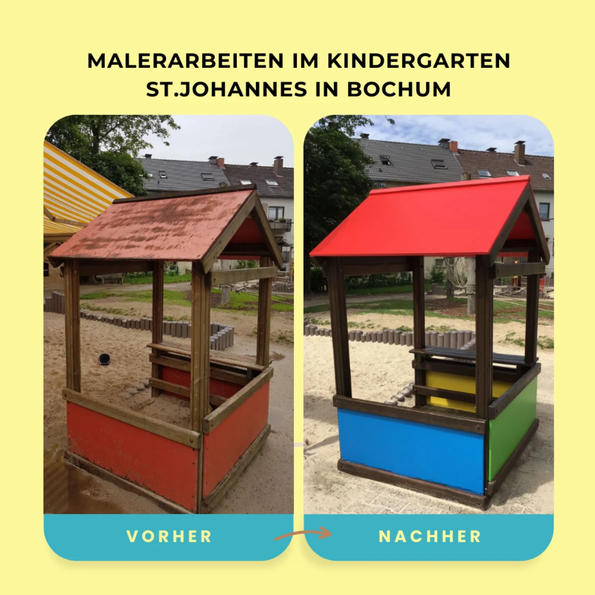 Malerarbeiten im Kindergarten